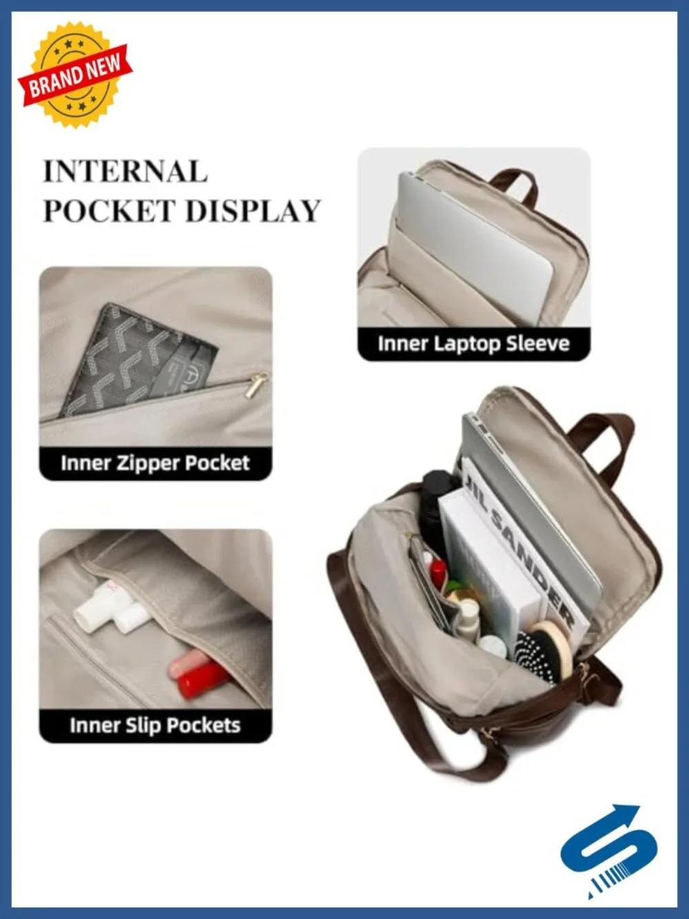 PU Leather Anti-Theft Backpack Purse with Luggage Strap